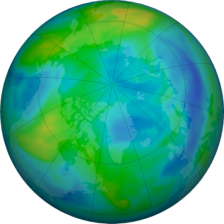 Arctic ozone map for 27 October 2019